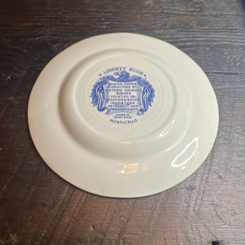 Staffordshire Liberty Blue Monticello  Bread & Butter  Plate England - Picture 2 of 3